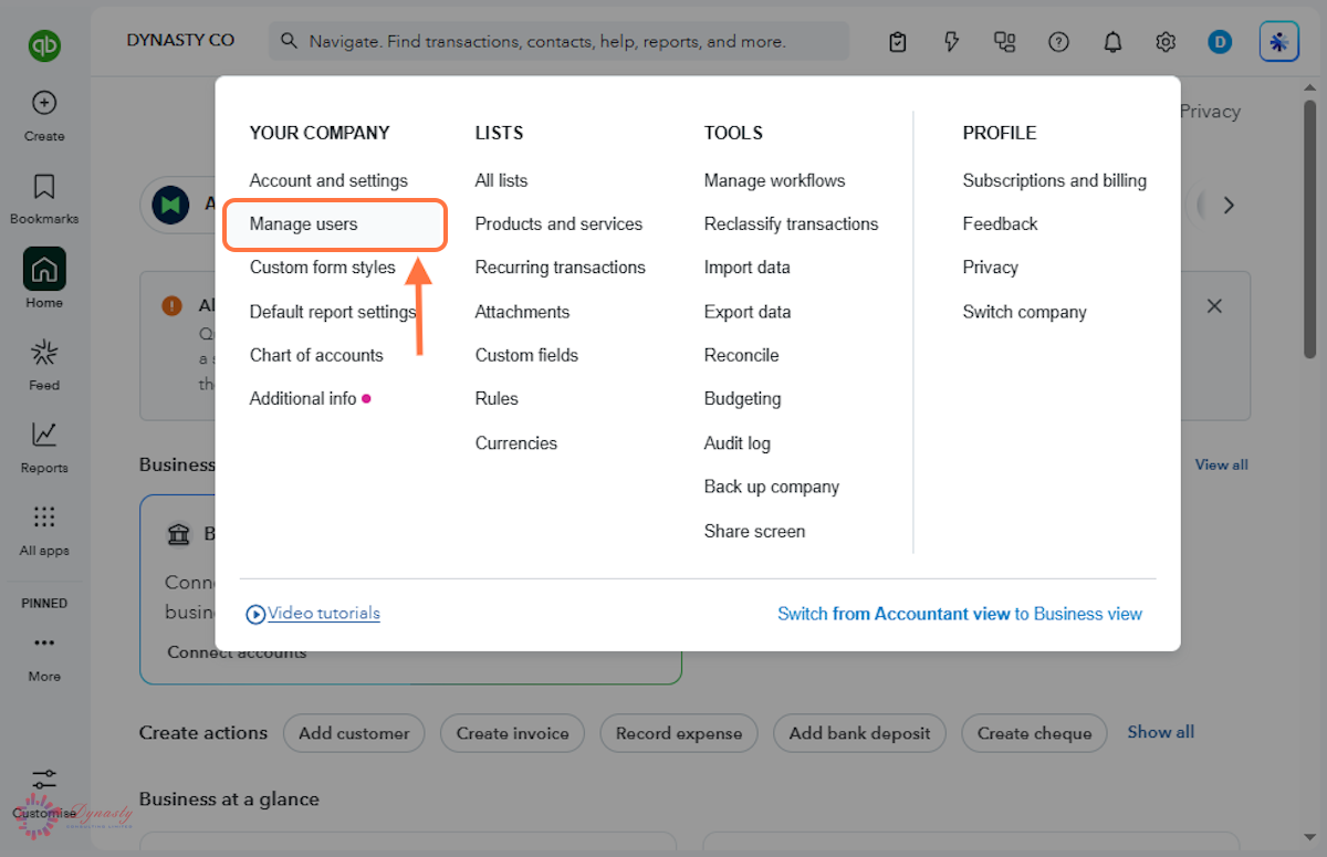 How to Add Users in QuickBooks Online screenshot