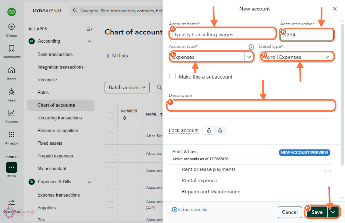 How to Create a Chart of Accounts in QuickBooks Online screenshot