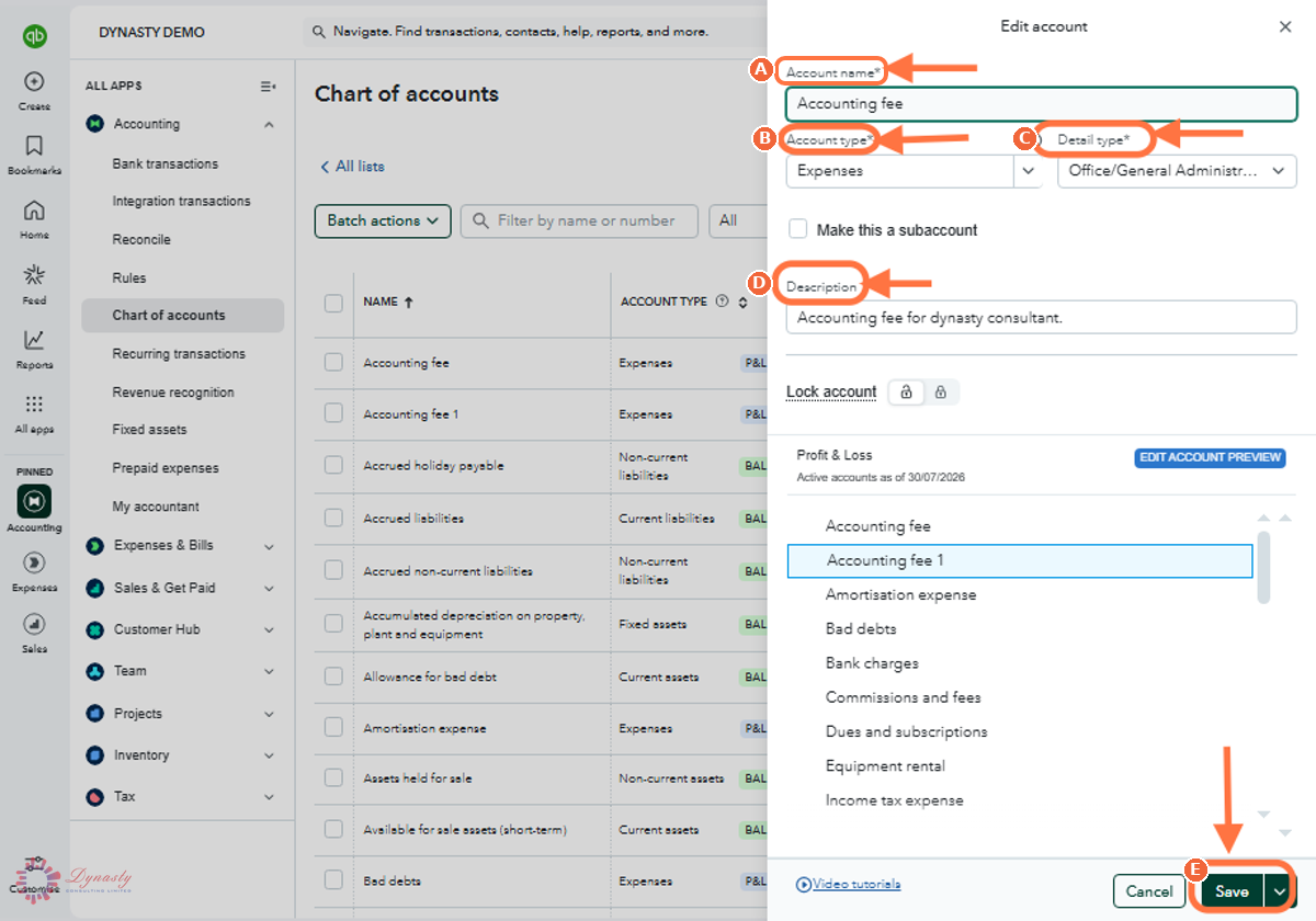 How to Merge Accounts in the Chart of Accounts — QuickBooks Online screenshot