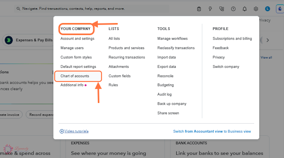 How to Reactivate an Account in the Chart of Accounts — QuickBooks Online screenshot