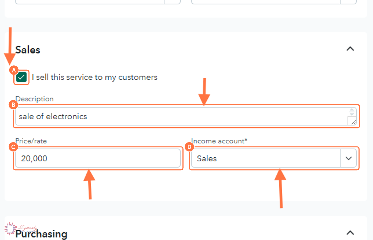 How to Add an Item — Service in QuickBooks Online screenshot