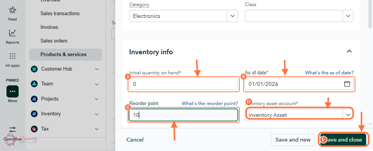 How to Add an Item — Inventory in QuickBooks Online screenshot