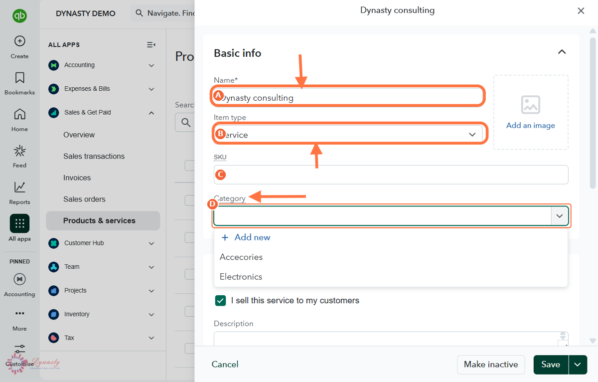 How to Edit Service Items in QuickBooks Online screenshot
