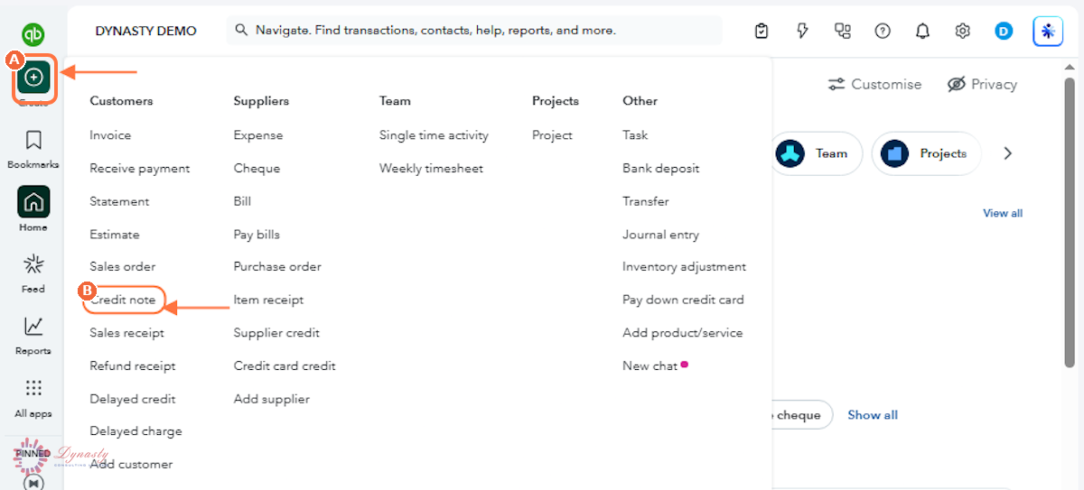 How to Create a Credit Note in QuickBooks Online screenshot