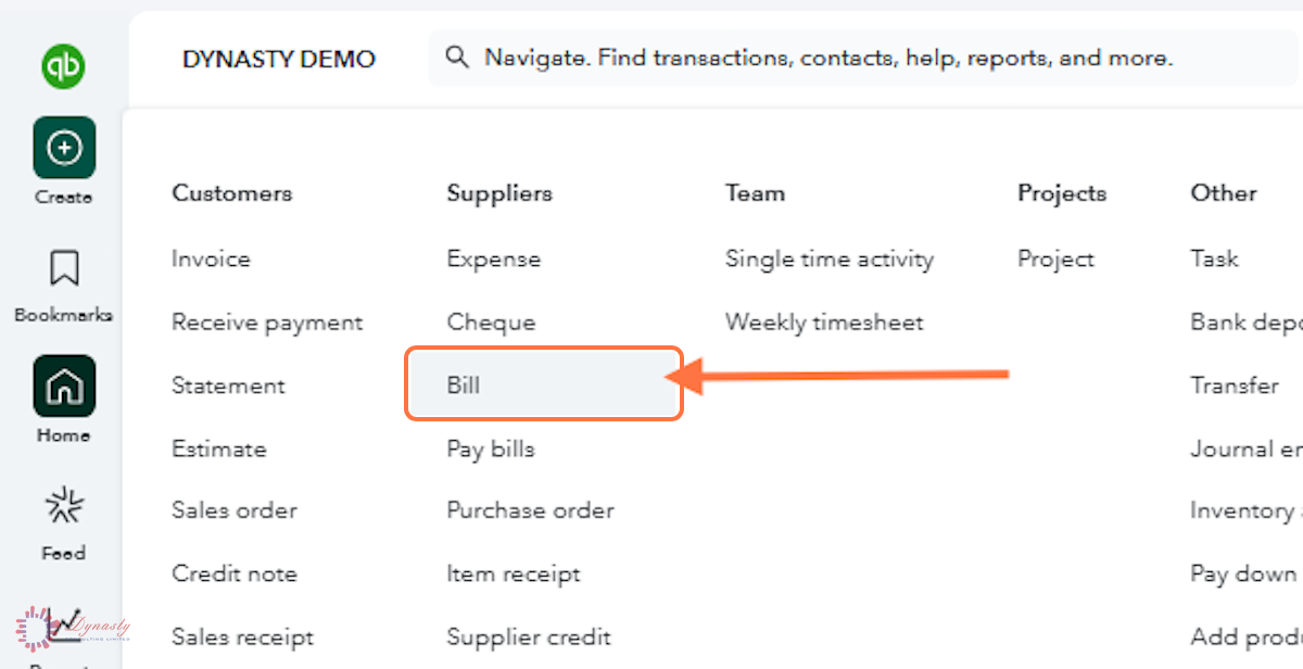 How to Add Bills in QuickBooks Online screenshot
