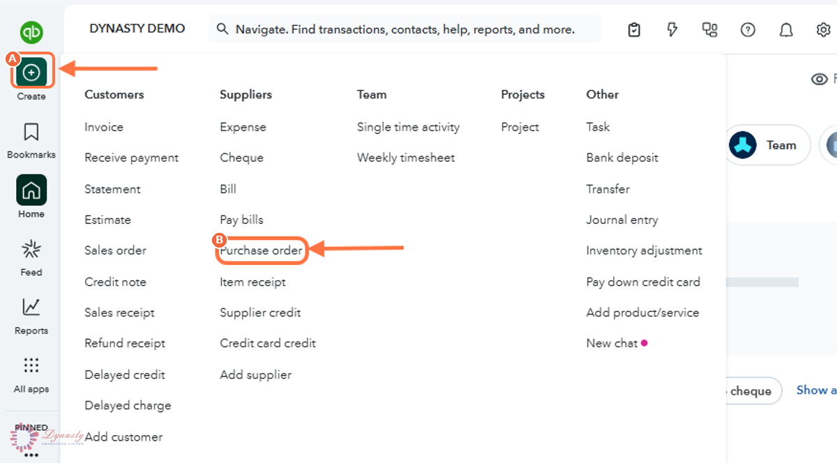 How to Create a Purchase Order in QuickBooks Online screenshot