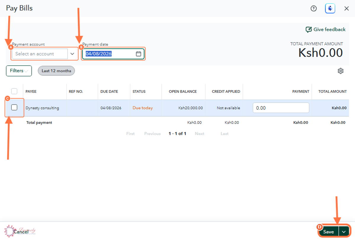 How to Pay Bills in QuickBooks Online screenshot