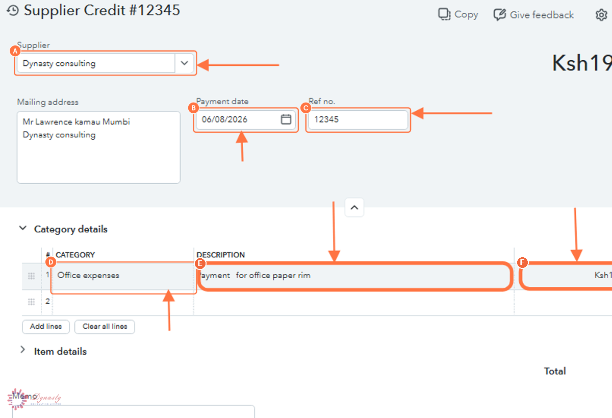 How to Add a Supplier Credit in QuickBooks Online screenshot