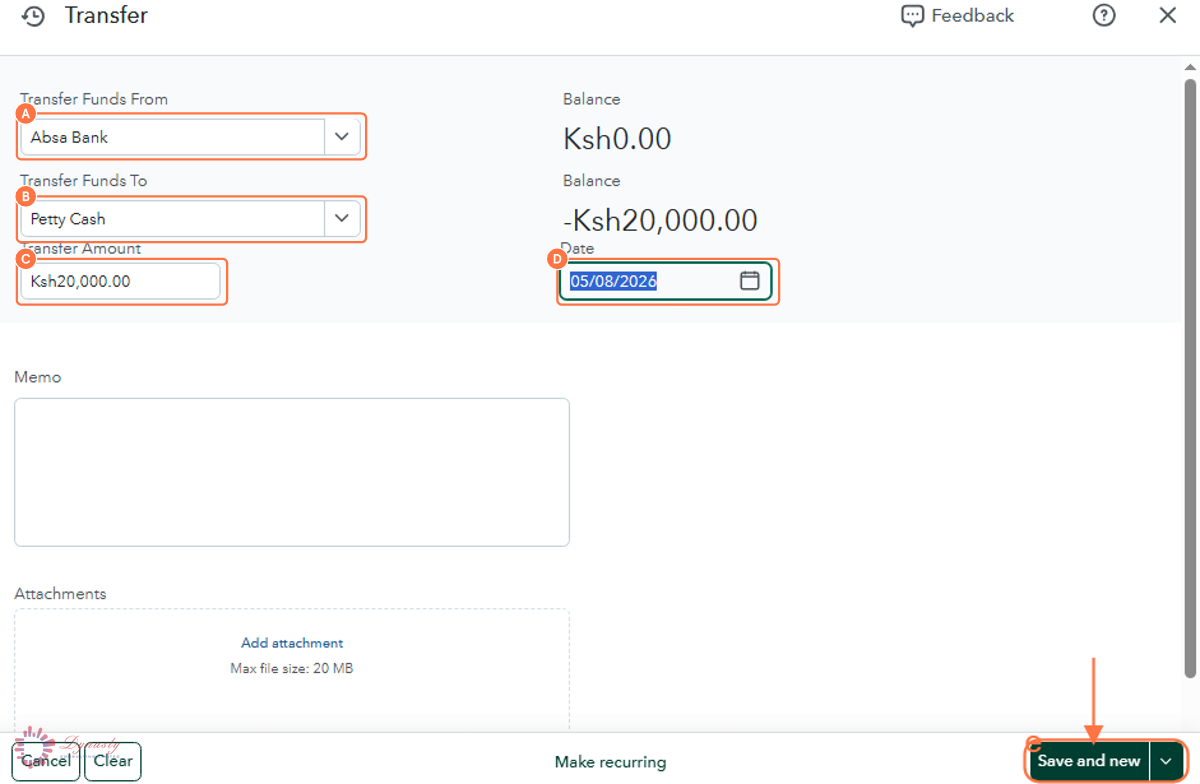 How to Fund Petty Cash in QuickBooks Online screenshot