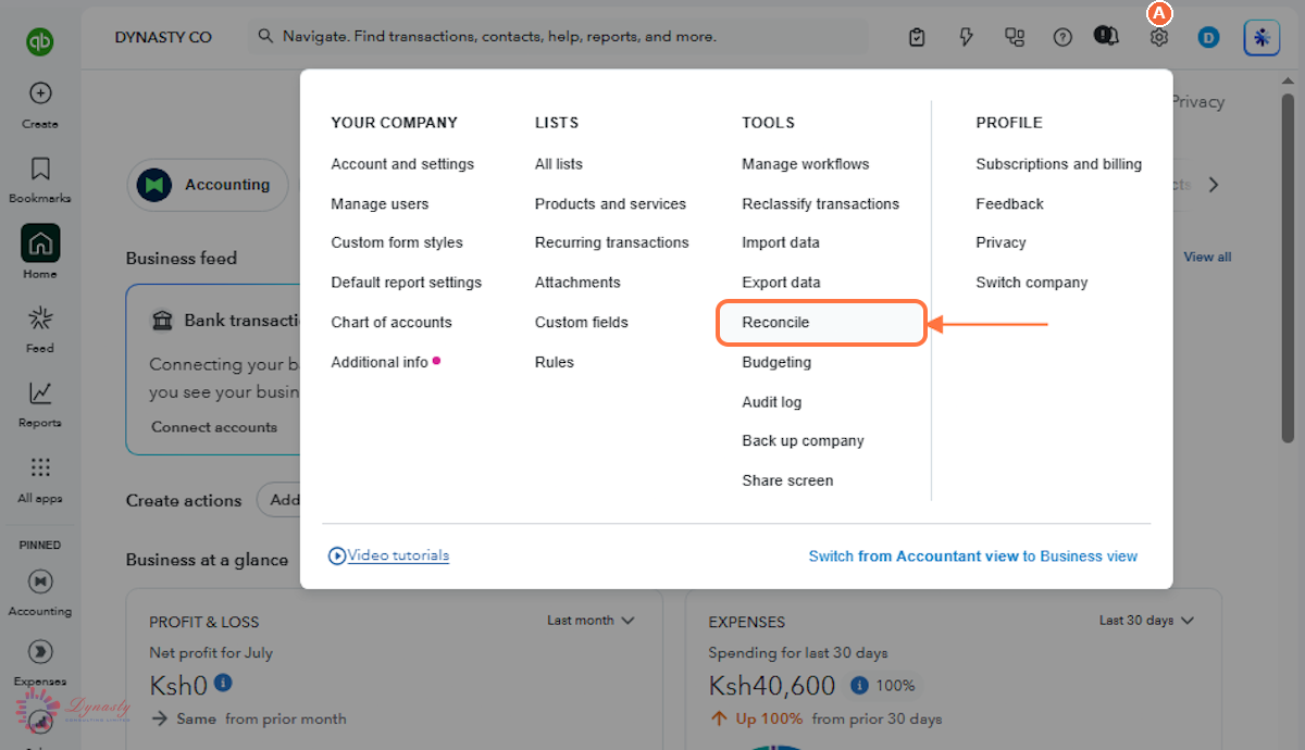 How to Do a Bank Reconciliation in QuickBooks Online screenshot