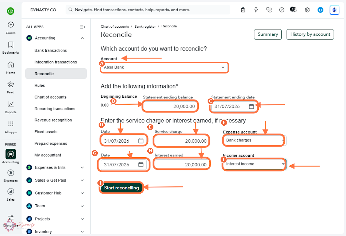 How to Do a Bank Reconciliation in QuickBooks Online screenshot