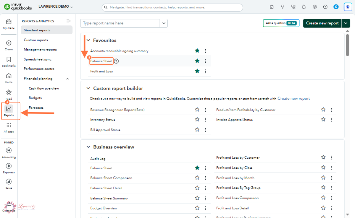 How to View Reports in QuickBooks Online screenshot